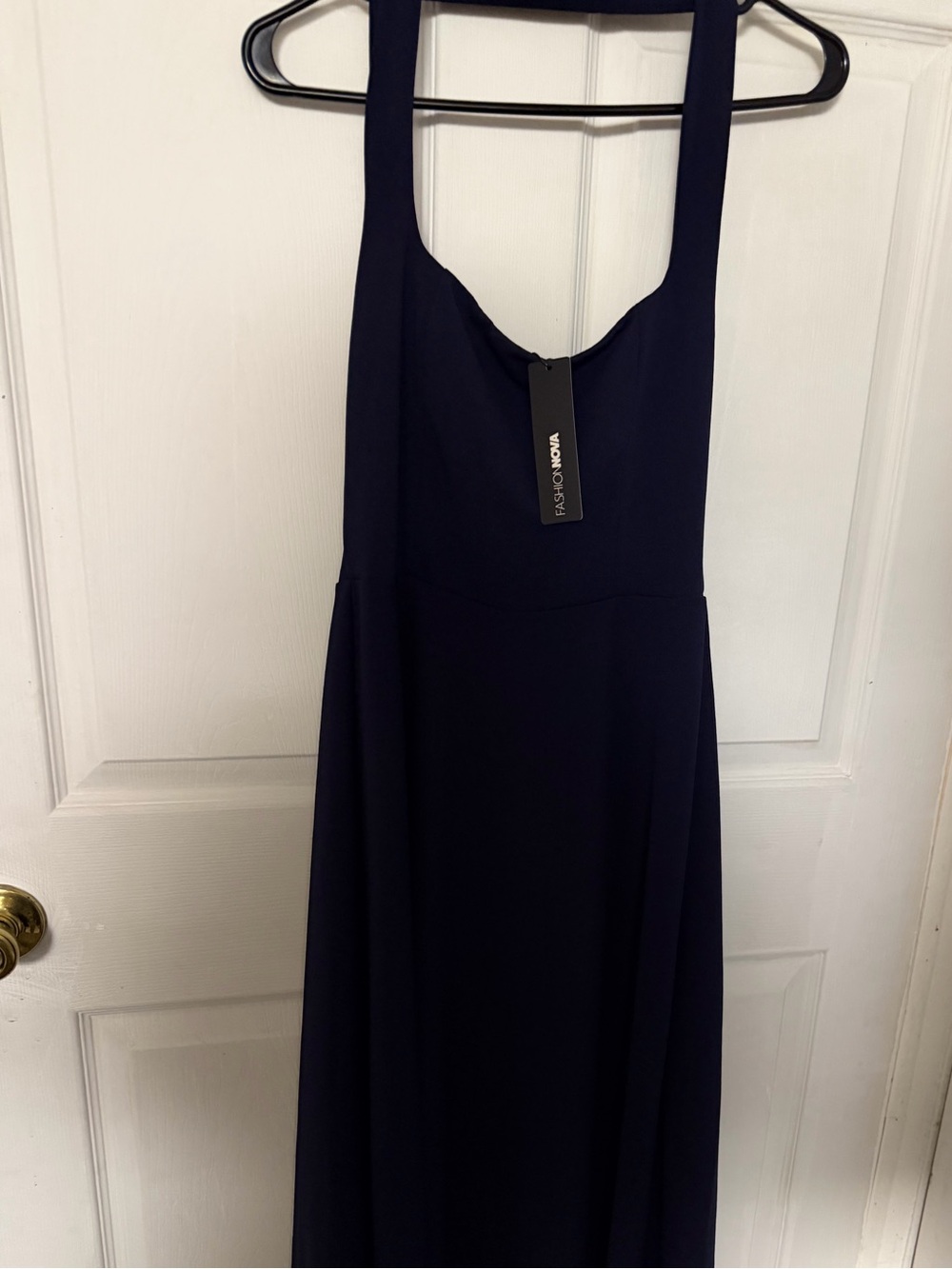 Fashion Nova Navy Maxi Dress with Scoop Neck